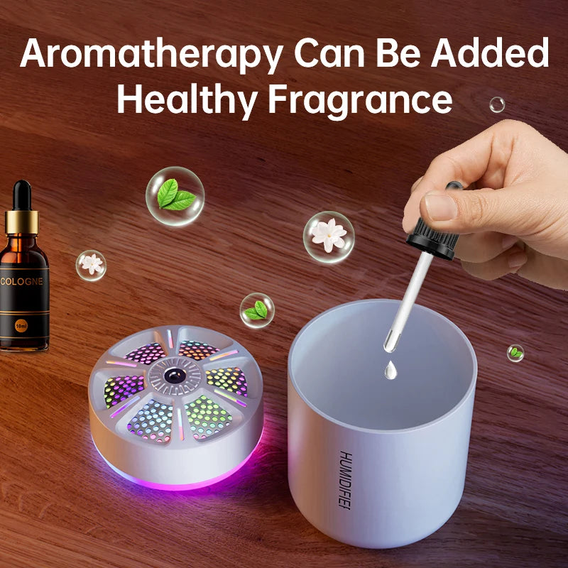 Powerful and Efficient Air Humidifier 180ML Aromatherapy Aroma Diffuser Essential Oil with Colorful Lights for Home Car Bedroom