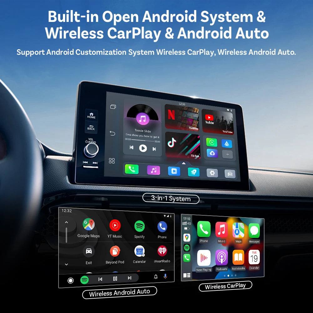 OTTOCAST Play2 Video Pro Carplay Ai Box Wireless Android Auto Adapter Built in Youtube Netflix TV BOX For VW Benz 99% of Cars