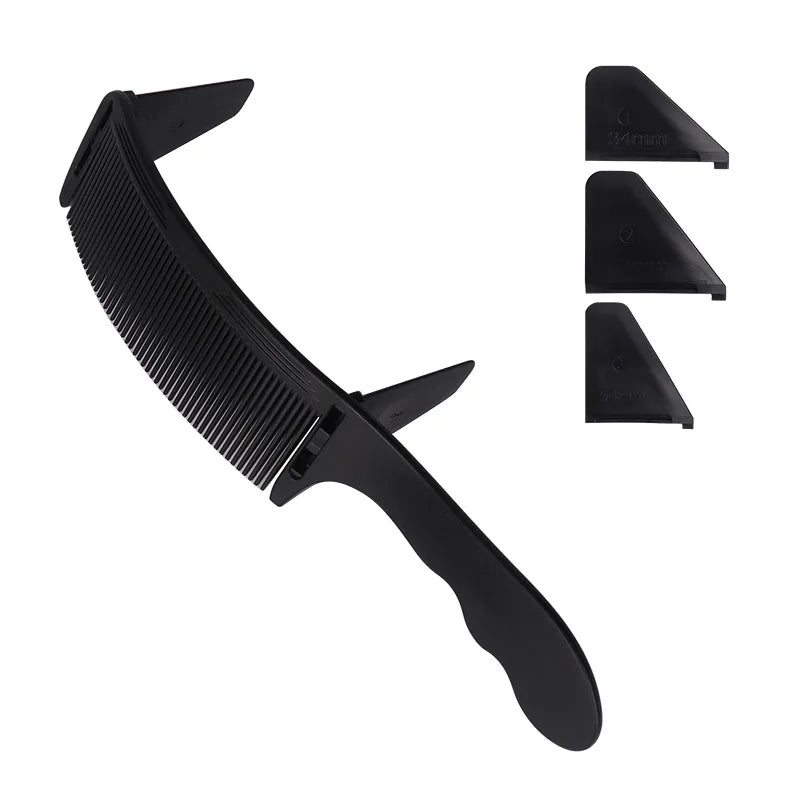 Barber Flat Top Haircut Comb Curved Hair Clipping Cutting Arced Comb Professional Hair Cutting Curved Positioning Comb
